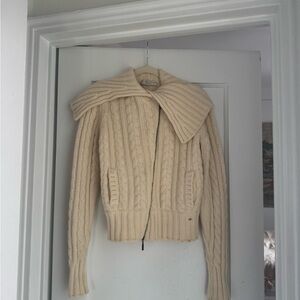 Stella McCartney Cream Cable Knit Cardigan (cashmere and wool blend)